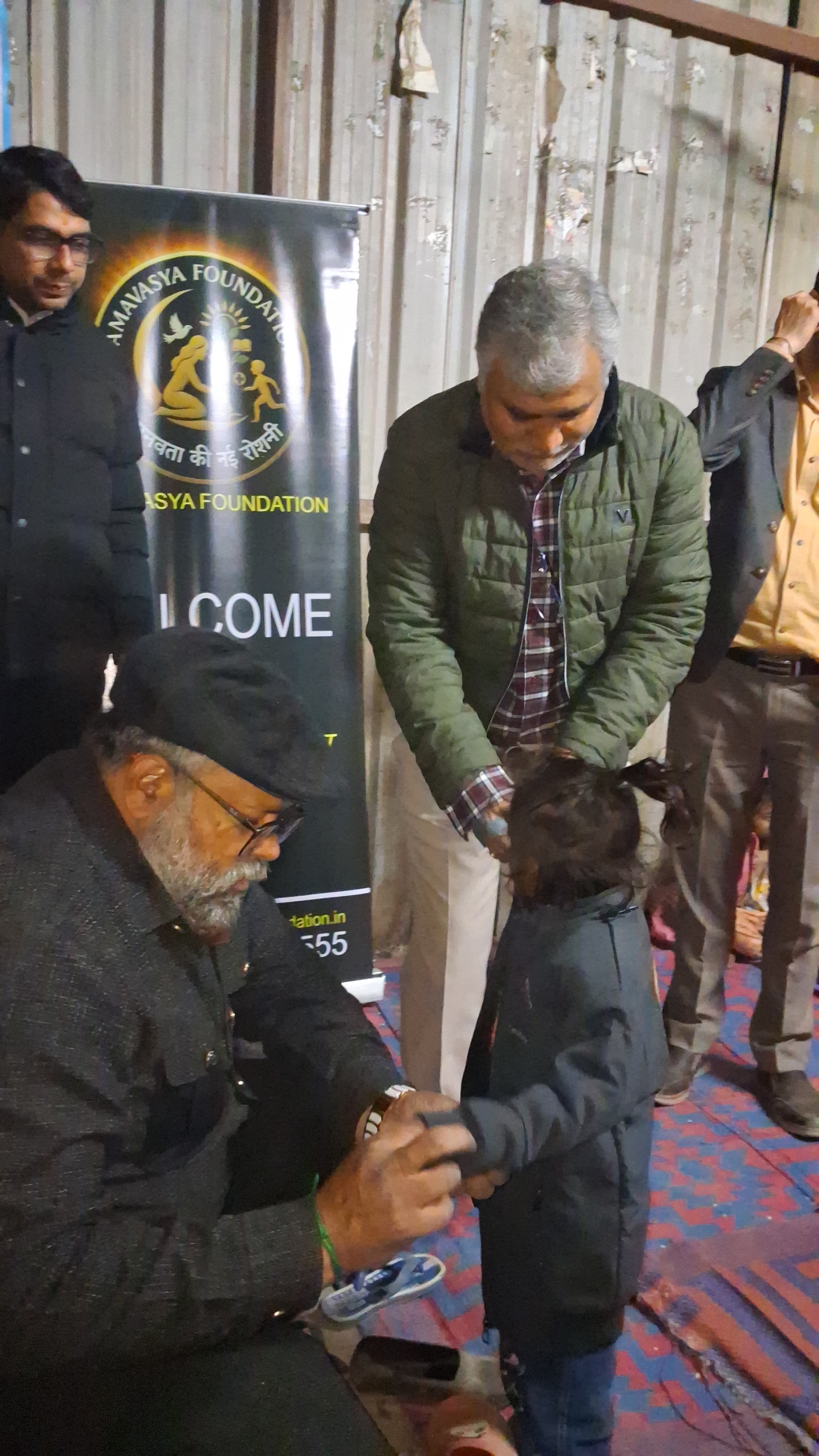 Service activity with beneficiaries and volunteers